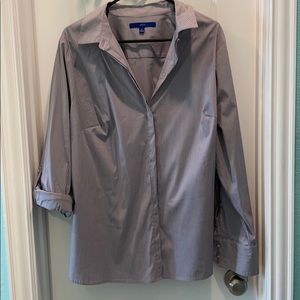 Grey striped button down shirt